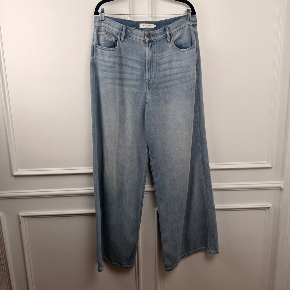Hidden Los Angeles Nori Super Wide Leg Jeans Light Wash High Rise Mens 31